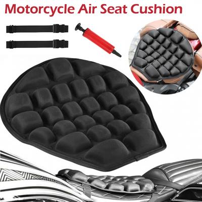 3D Motorcycle Air Seat Pressure Release Comfortable Cushion Non-slip Comfort Saddle Pad Inflatable Black Moto Seat 37.5X36X4CM