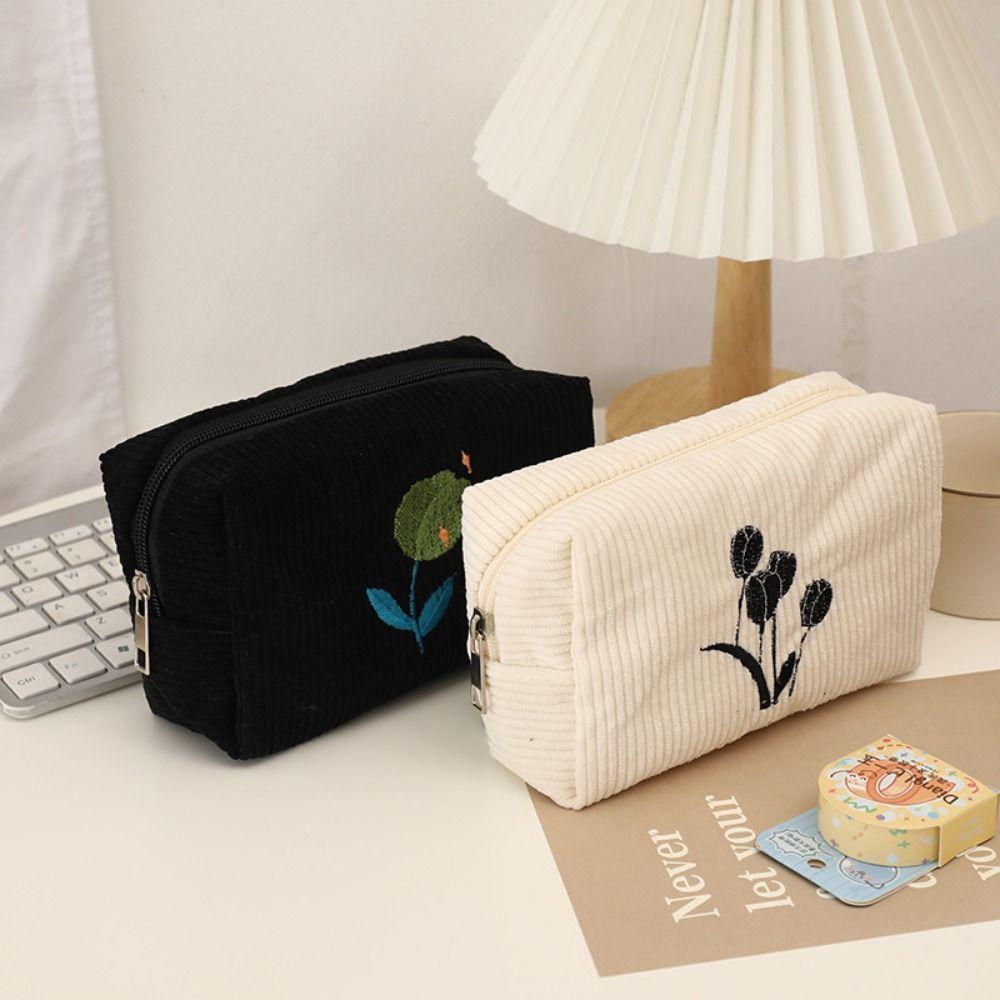 

Storage Bags Colorful Stationery Flower Embroidery Make Up Bag Pencil Case Pencil Bag Cosmetic Bag