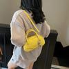 New textured portable bowling bag women's 2025 spring fashion simple shoulder messenger bag popular small square bag