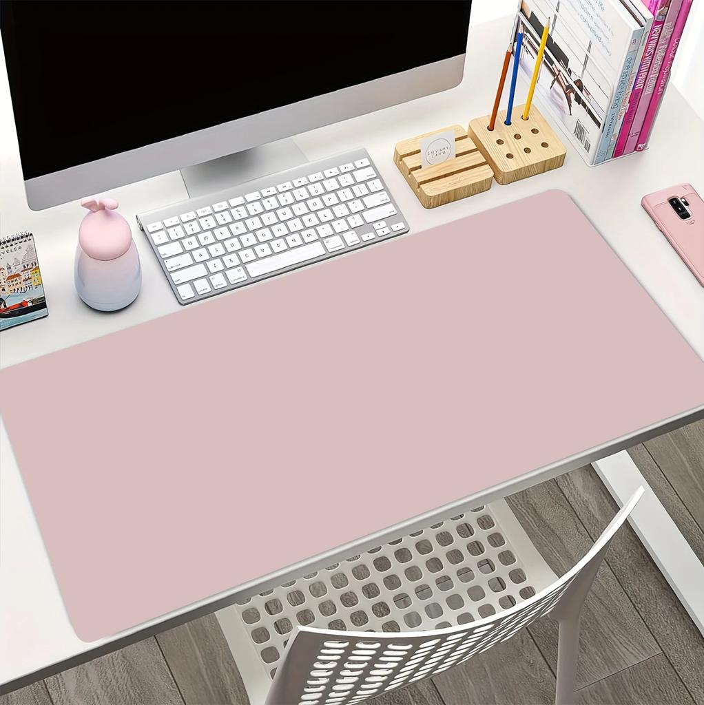 Pink and Green Mouse Pad Solid Color Gaming HD Mousepad XL Keyboard Pads Non-Slip Carpet Desk Mat Office Accessories Table Mats
