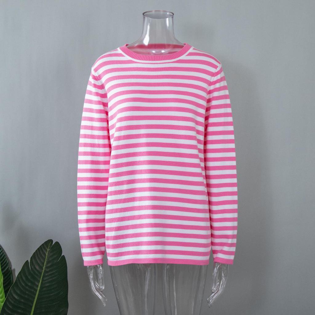 2025 Spring Retro Striped Women's Sweater: Classic European & American Style