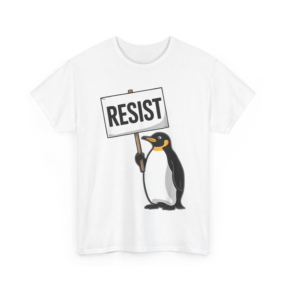 Resist Penguin Shirt, Penguin No Tariffs Women Men Funny Shirt