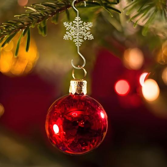 5/10Pcs Christmas Hook Snowflake Design Stainless Steel Hooks Winter Theme Home Holiday Decor Accessory