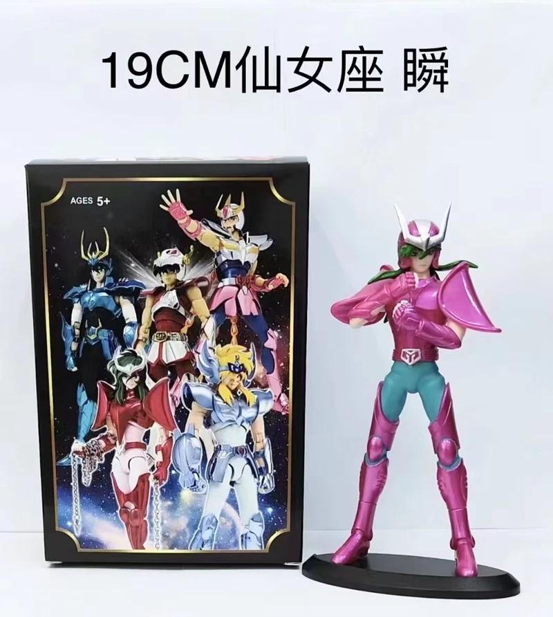 19CM Japanese Anime Saint Seiya Figure Phoenix Ikki Hyoga Seiya Shiryu Standing Figure Toy PVC Box Figure Collection Decoration