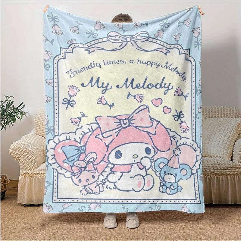 1pc Delightful Adventure My Melody Theme Blanket, Soft Throw for Home Decor, Perfect Gift for Family and Friend, Suitable for All Seasons, Ideal for C