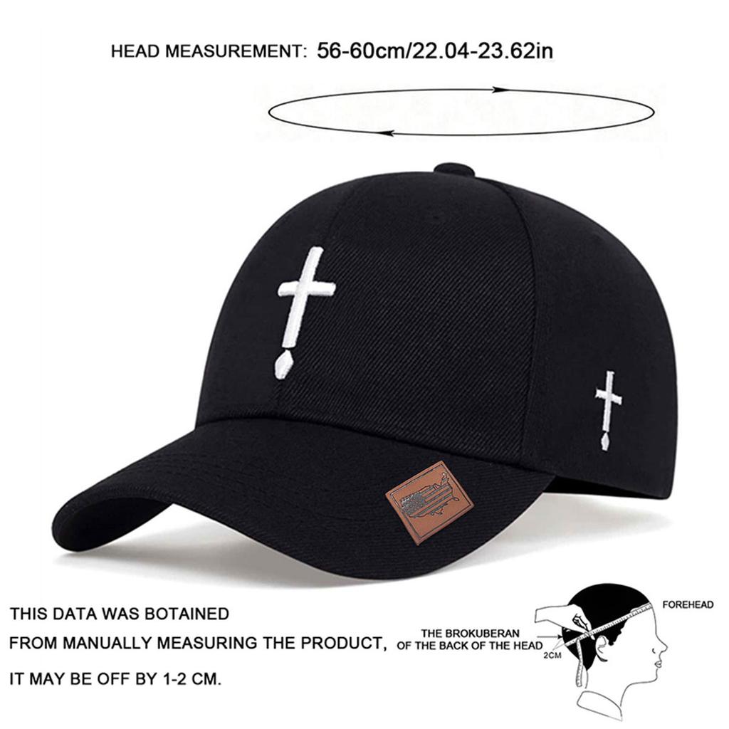Unisex Waterdrop Cross Embroidery Adjustable Personality Baseball Hat Hip Hop Caps Spring Autumn Outdoor Sport Travel for Women Men