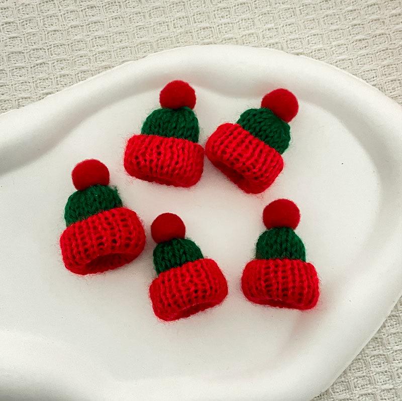 Handmade Red Wool Christmas Hat & Scarf Baking Decoration DIY Accessory