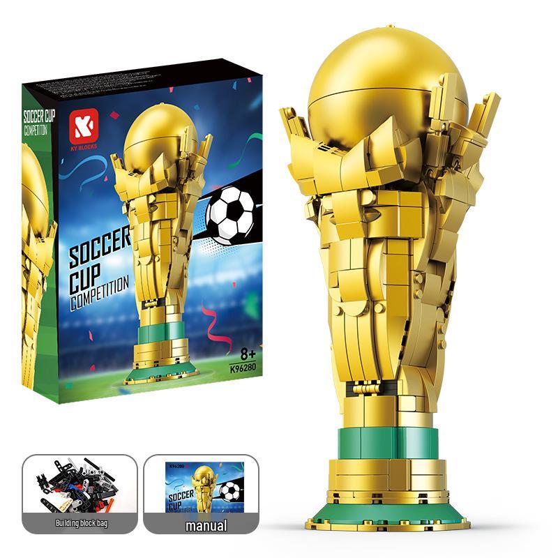Cross World Football Champion Trophy Golden Boot Building Blocks Puzzle Model Toy