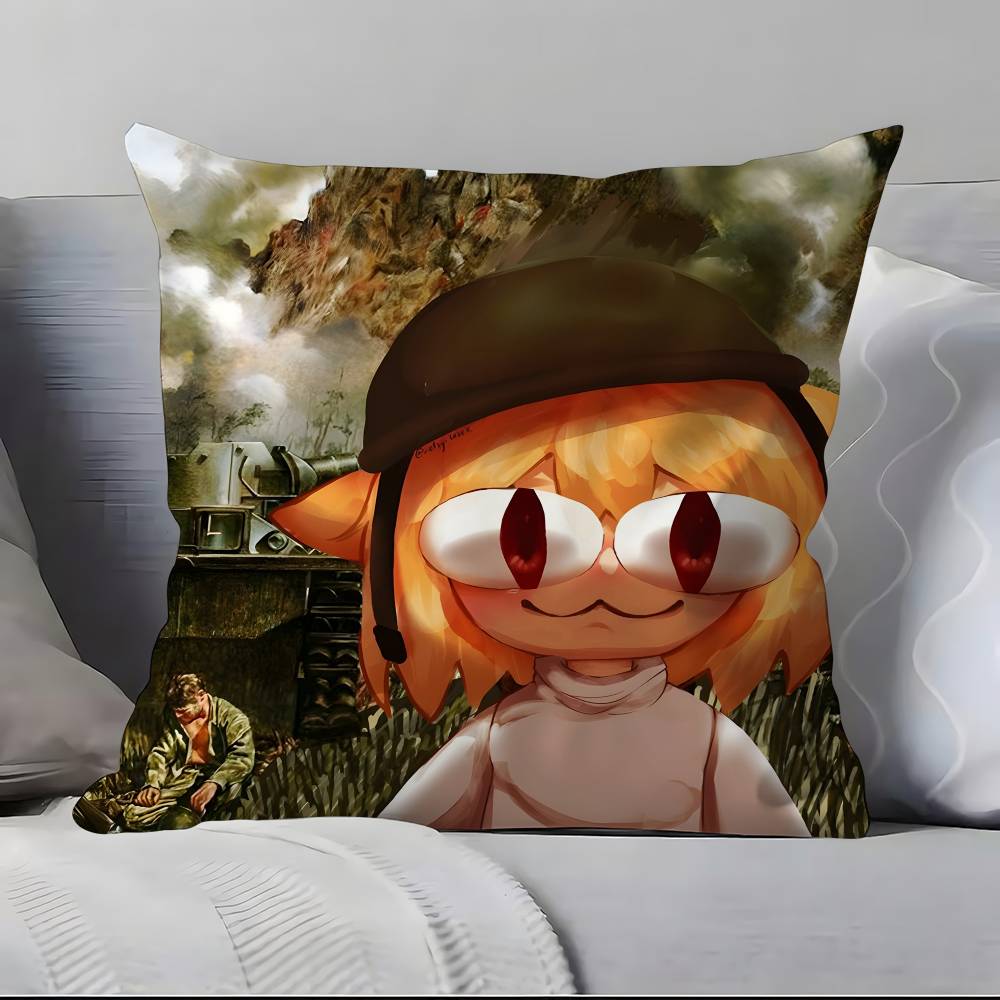 Neco Arc F-F-Lustig M-Meme K-Kawaii Kissenbezug Kissenbezug Weich Hautfreundlich & Bequem Mit einem Verdeckten Reißverschluss