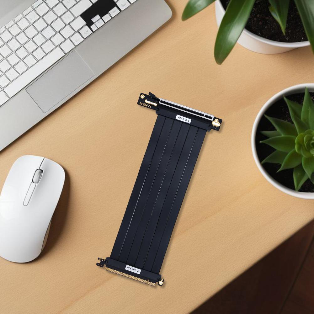 PCIe 3.0 X16 High Speed Flexible Extender Card PCI Express Gen 3 GPU Extension Cord Extension Port 90 Degree Adapter