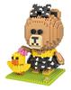 LOZ 9761 Animal World Cartoon Bear Sister Chick Pet Model DIY Mini Diamond Blocks Cihly Stavebnice pro děti Dárek bez krabice