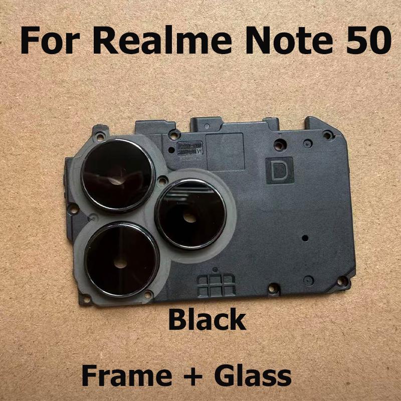 Rear Back Camera Lens Glass For Realme Note 50 Camera Glass Cover With Frame Holder Replacement Parts RMX3834