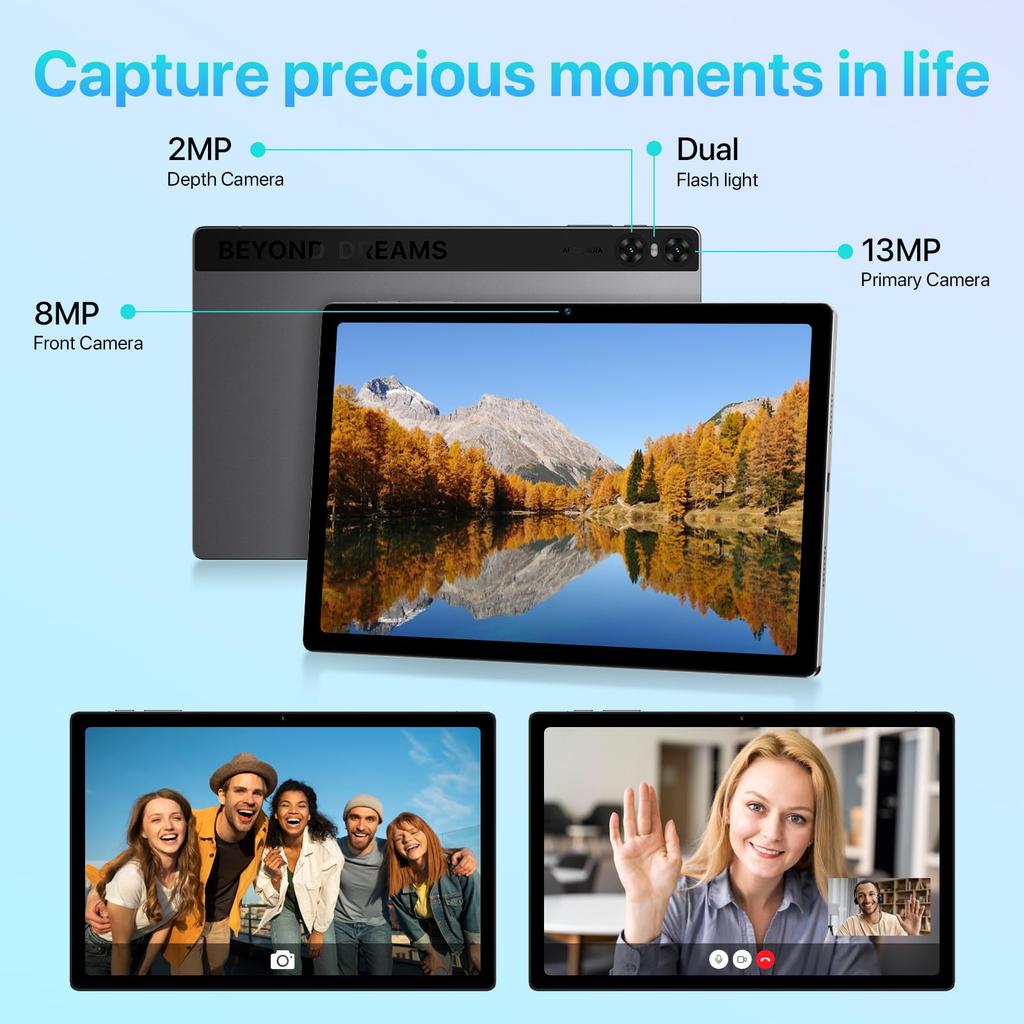 UMIDIGI A13 Tab TF FHD WideVineL1 7500mAh 18W IPS Quad Face Wireless Case Included Tablet, 16GB+128GB+1TB Expansion, 10.51-inch 19201200 8-Core CPU,