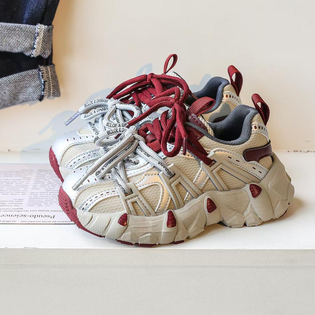 Angola red children's shoes 2025 spring and autumn soft-soled girls' sports shoes boys' casual dad shoes winter velvet