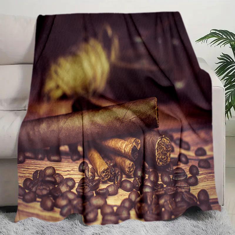 Coffee Bean Cigar Blanket Soft Comfortable All Seasons Perfect Sofa Office Naps Trips Birthday Gift Christmas Present