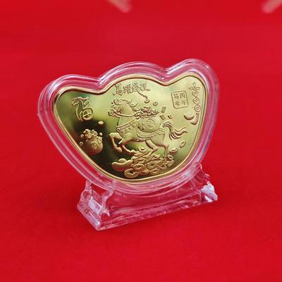 Lucky Ingot Coin Metal Collection Chinese New Year Gold Souvenir Coins Lucky Animal Horse Collectible Coins Ingot Challenge Coin