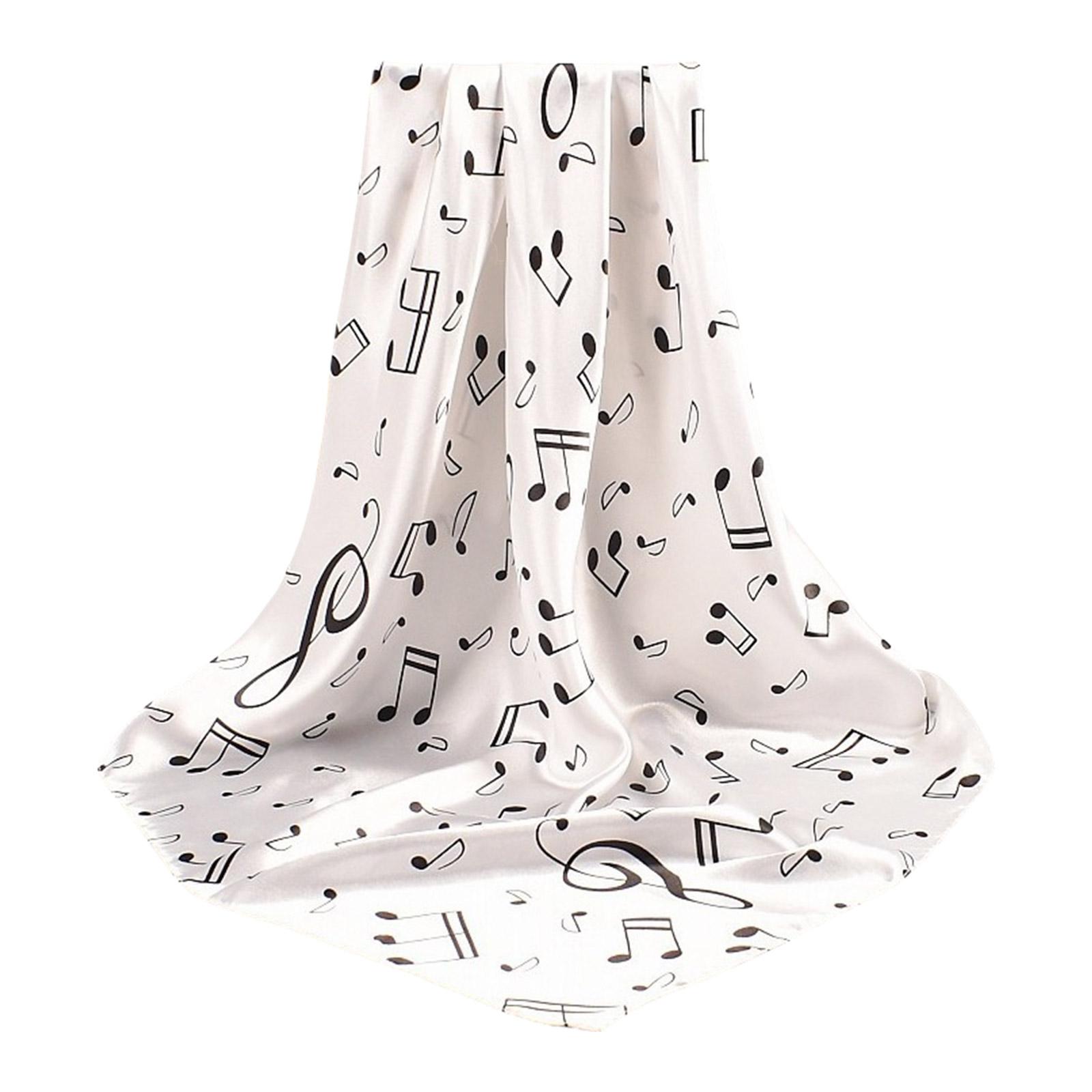 

Большой шарф, шаль с музыкальными нотами для мужчин и женщин, многофункциональный головной платок унисекс, универсальный шарф для улицы, шаль для повседневной носки белый