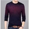 Spring Autumn Paisley Gradient Men Long Sleeve Sweaters Round Neck Thin Knitting Printing Loose Elastic Jacquard All-match Tops