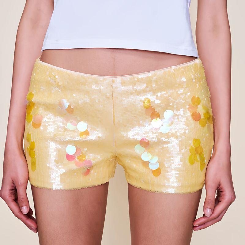 European and American Style Women's Irregular Sequined Bodycon Skirt Slim Shorts Beaded Low-Cut Short Skirt