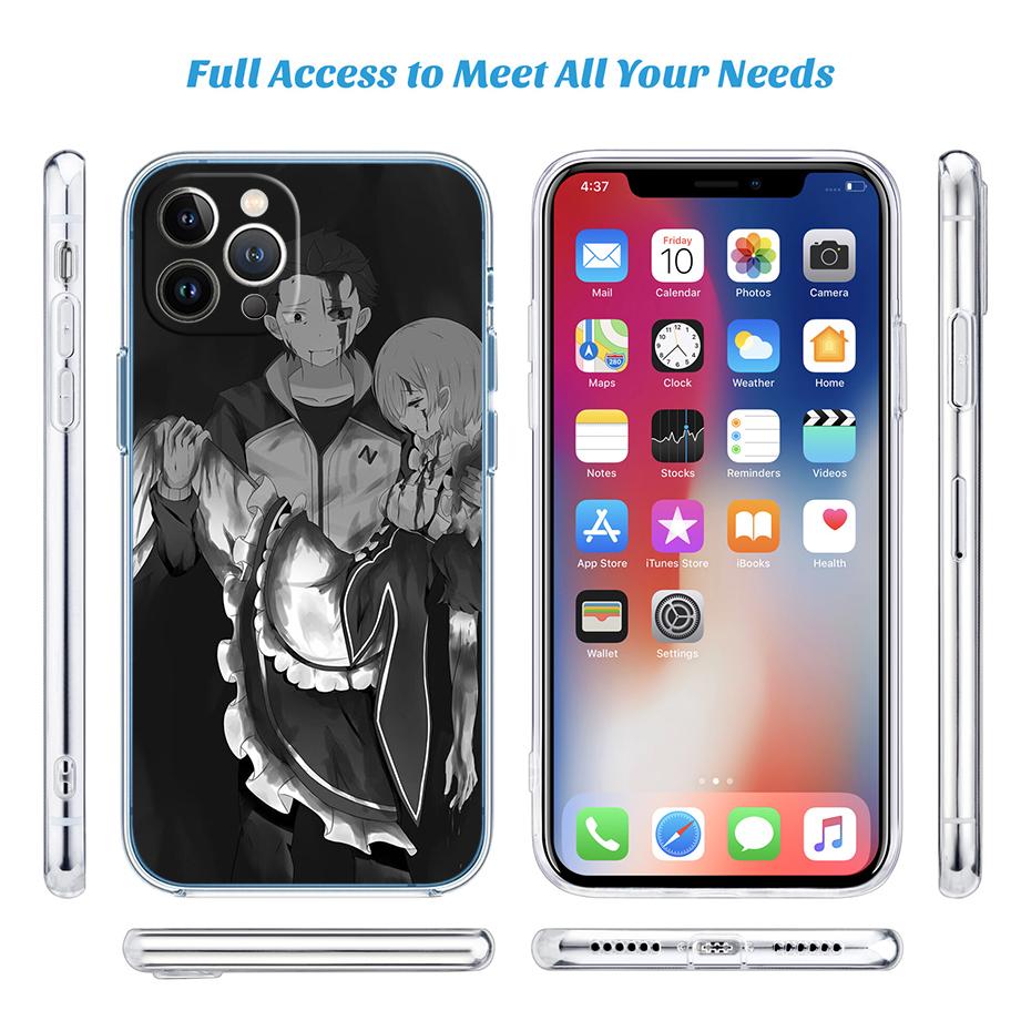 Re Zero Emilia Ram Rem Phone Case for Motorola Moto G10 G20 G30 G31 G32 G34 G35 G41 G42 G50 G51 G52 G55 G60 G60S G62 G71 G72 G75