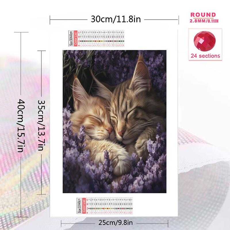 Maine Coon and flowers Pattern 3pcs 100% Round Full Drill 5D DIY Diamond Painting Embroidery Cross Stitch Rhinestone Décor