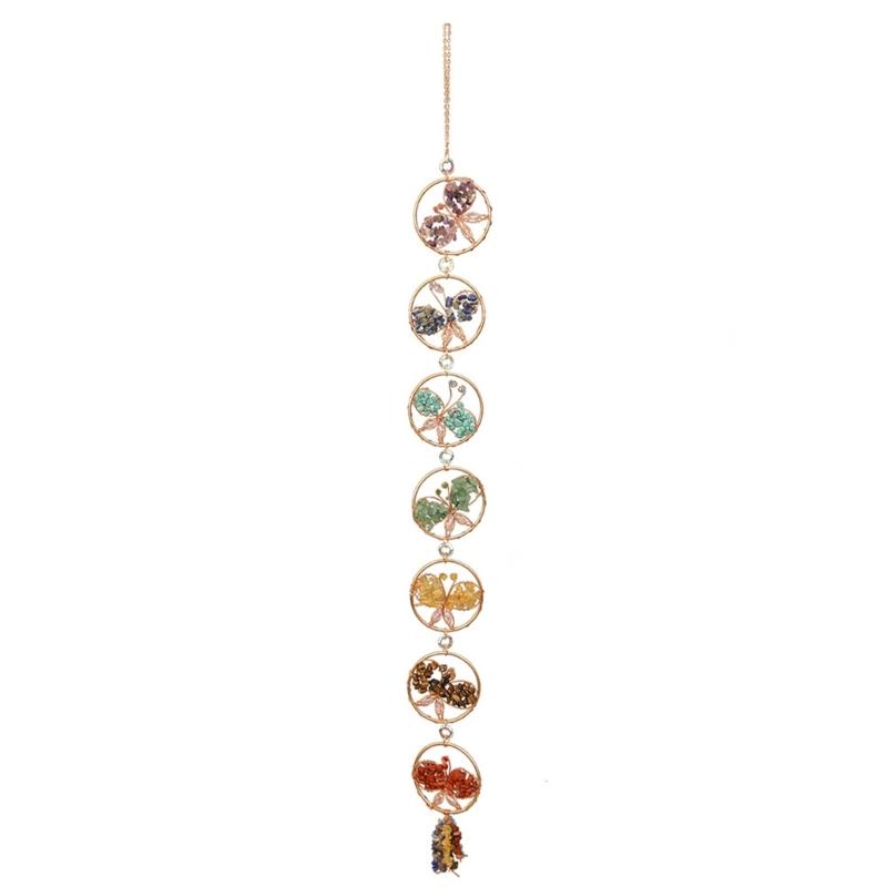 

Natural Crystal Stone Chip Butterfly Decoration Pendants Easy to Hang for Living Space Car 1