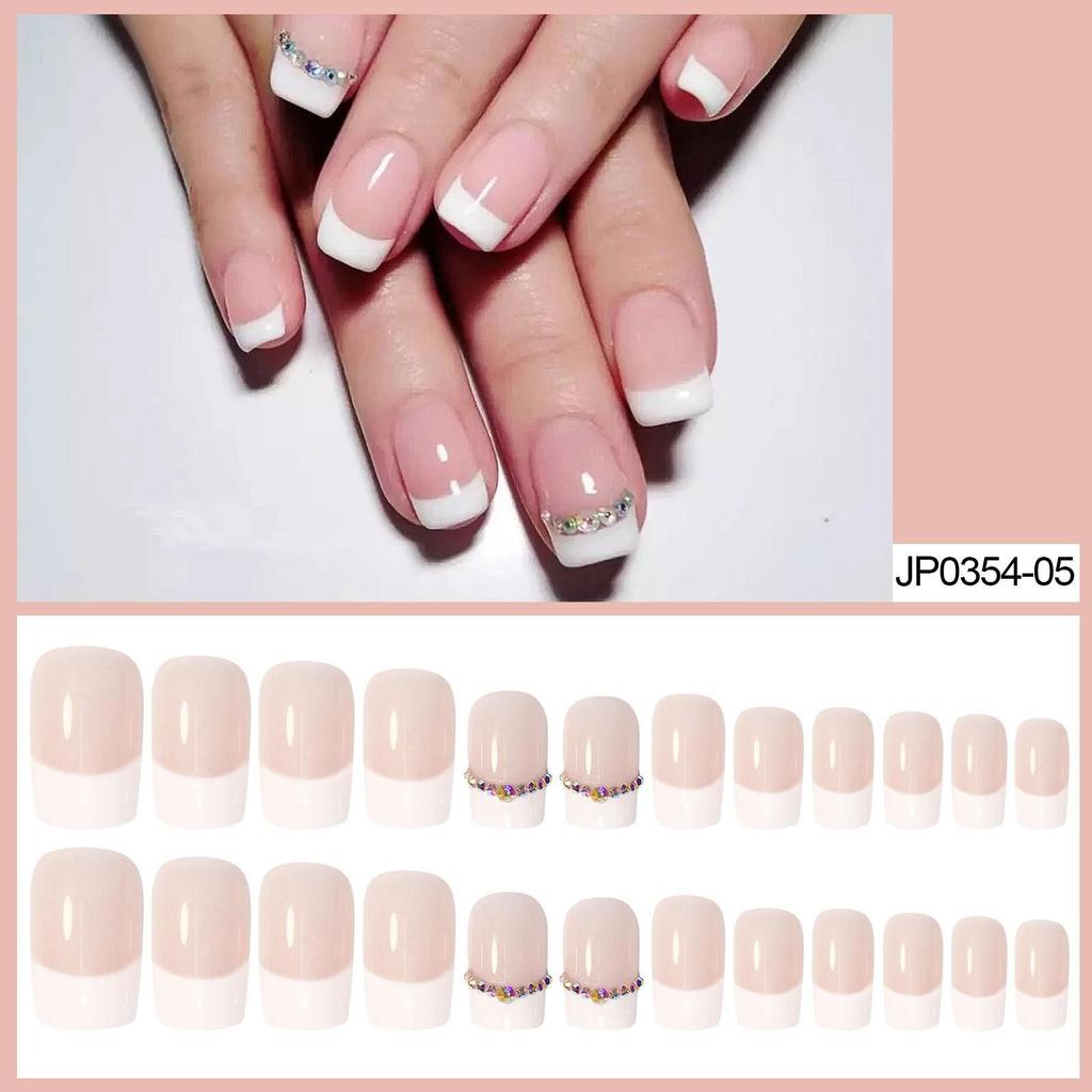 European & American Ballet-Coffin Fake Nails with Manicure Nail Art Stickers