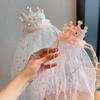 Sparkly Princess Crown Veil Headband Tulle Pink White Sequin Birthday Party Headwear Hair Accessories Glitter Dress Up Headbands