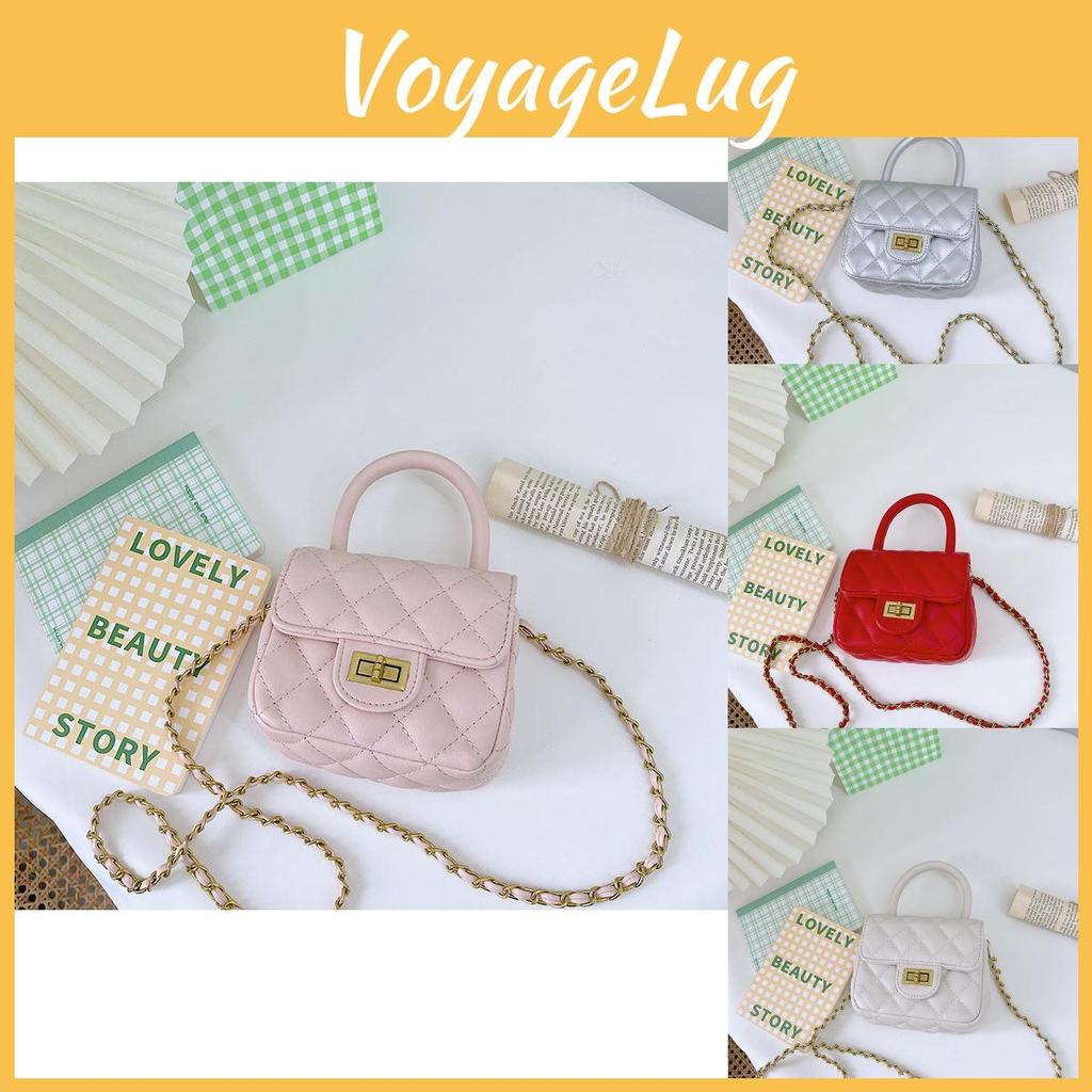 Stylish Mini Pu Leather Children's Crossbody Bag For Girls With Chain Strap And Chic Design