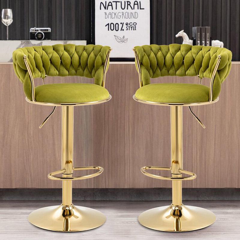 Adjustable Rotating Bar Stool with Backrest for Home or Front Desk