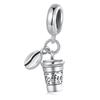 Silver Coffee Cup Charm 925 Silver Bracelet Pendant