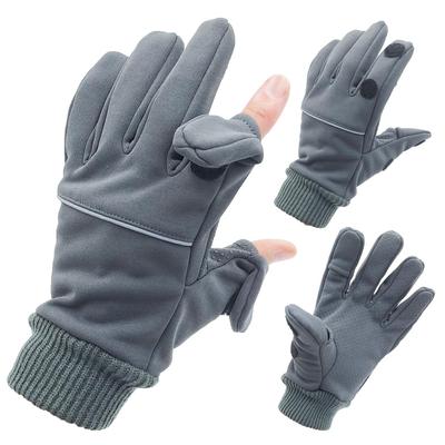 White Field Design Windproof Film Laminated Reflective One Size Fits Ideal for Outdoor and Winter Men's Open-Finger Gloves, All, Activities, Fishing,