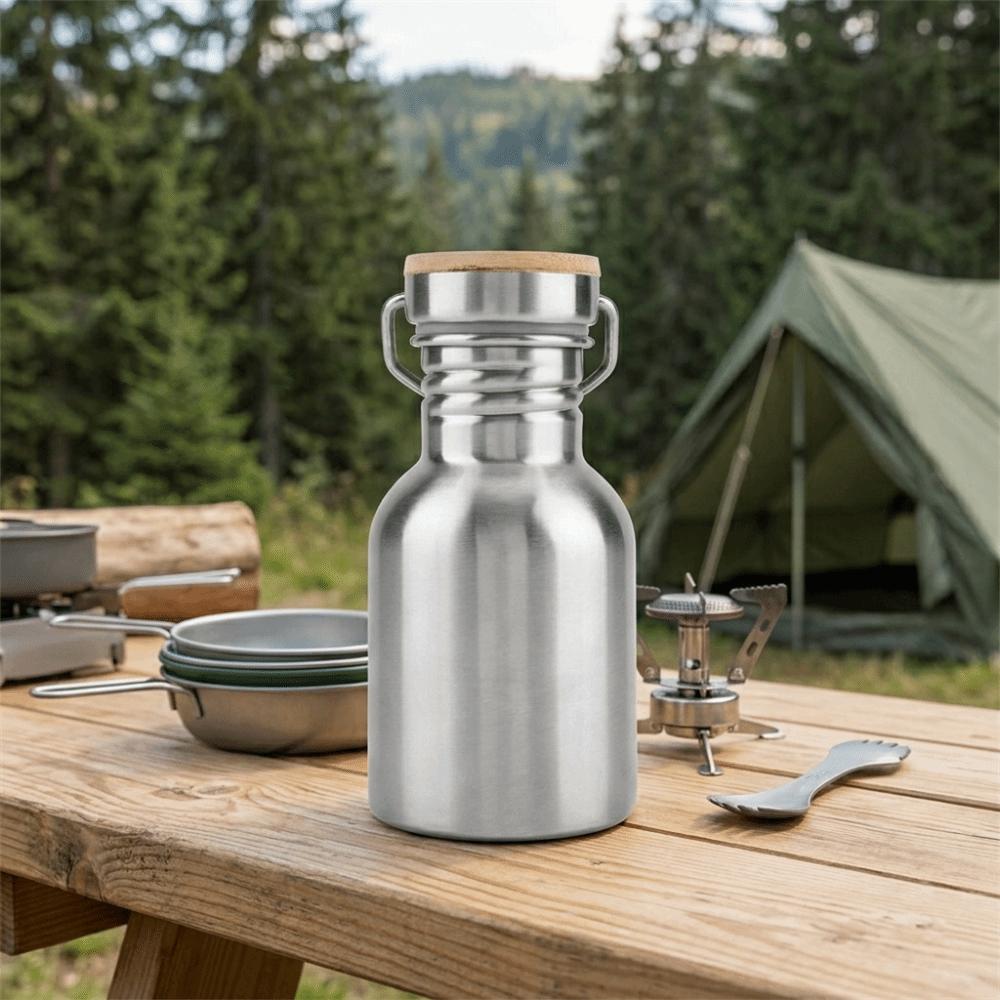 Rustless Steel Water Bottle Wide Mouth Design Water Jug Travel Water Container Outdoor Enthusiasts