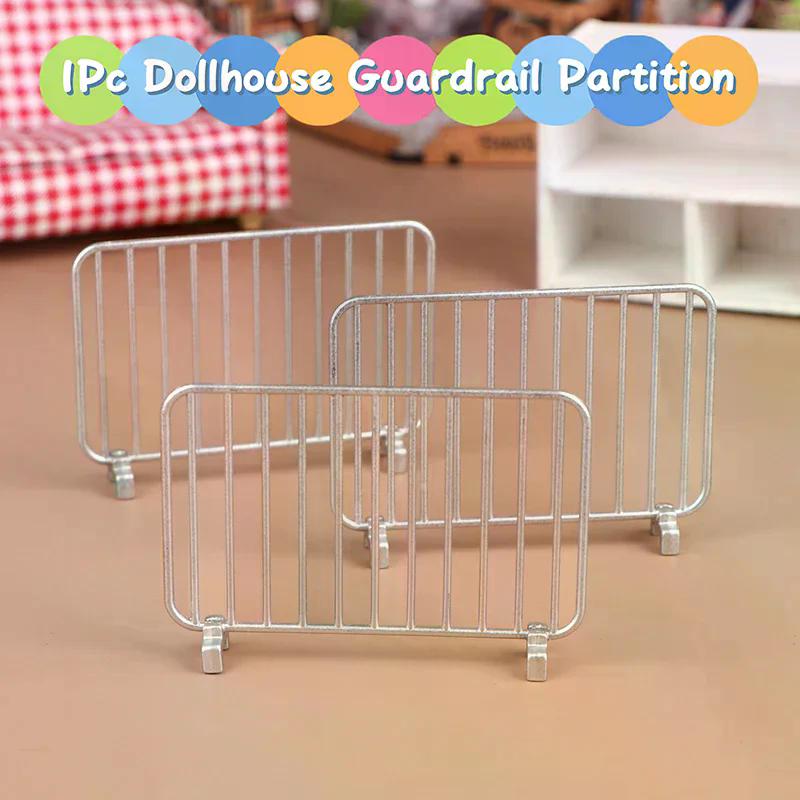 1:12 Dollhouse Simulation Metal Traffic Protective Fence Railing Dollhouse Mini Station Decoration Micro Scene Construction Prop