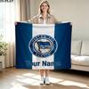 1PC Hertha BSC Custom Name Patterned Flannel Blanket Suitable For All Seasons for Home Decor Warmth and Comfort Gifts Holiday Present