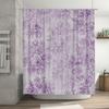 Vintage Floral Shower Curtain Purple White Damask Bathroom Decor Fabric Printed Waterproof Home Textiles for Bathtub Wall Hangin
