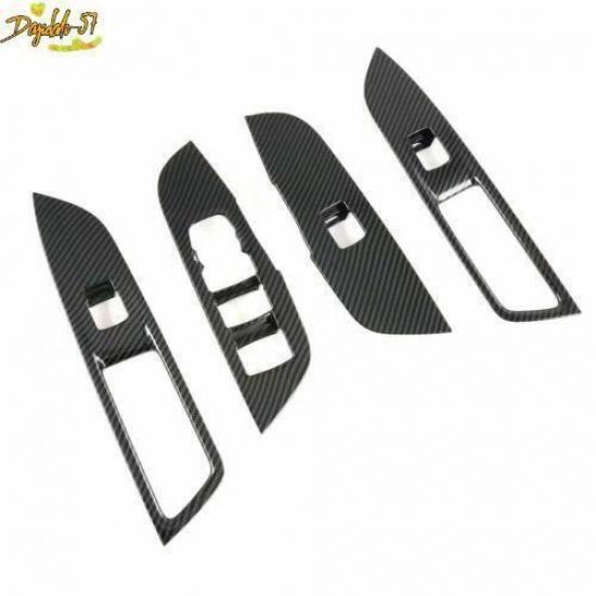 4PCS Carbon Fiber Window Switch Panel Cover Trim For Chevrolet Blazer -