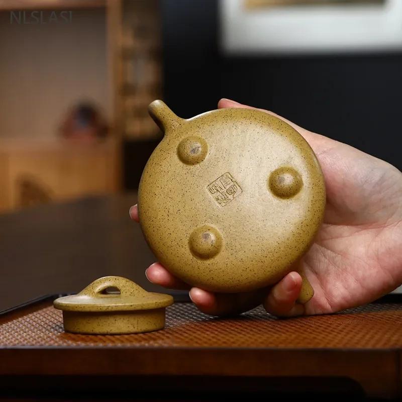 Yixing Classic Tea Pot Purple Clay Stone Scoop Teapots Beauty Kettle Raw Ore Handmade Tea Set Authentic Tie Guanyin 230ml