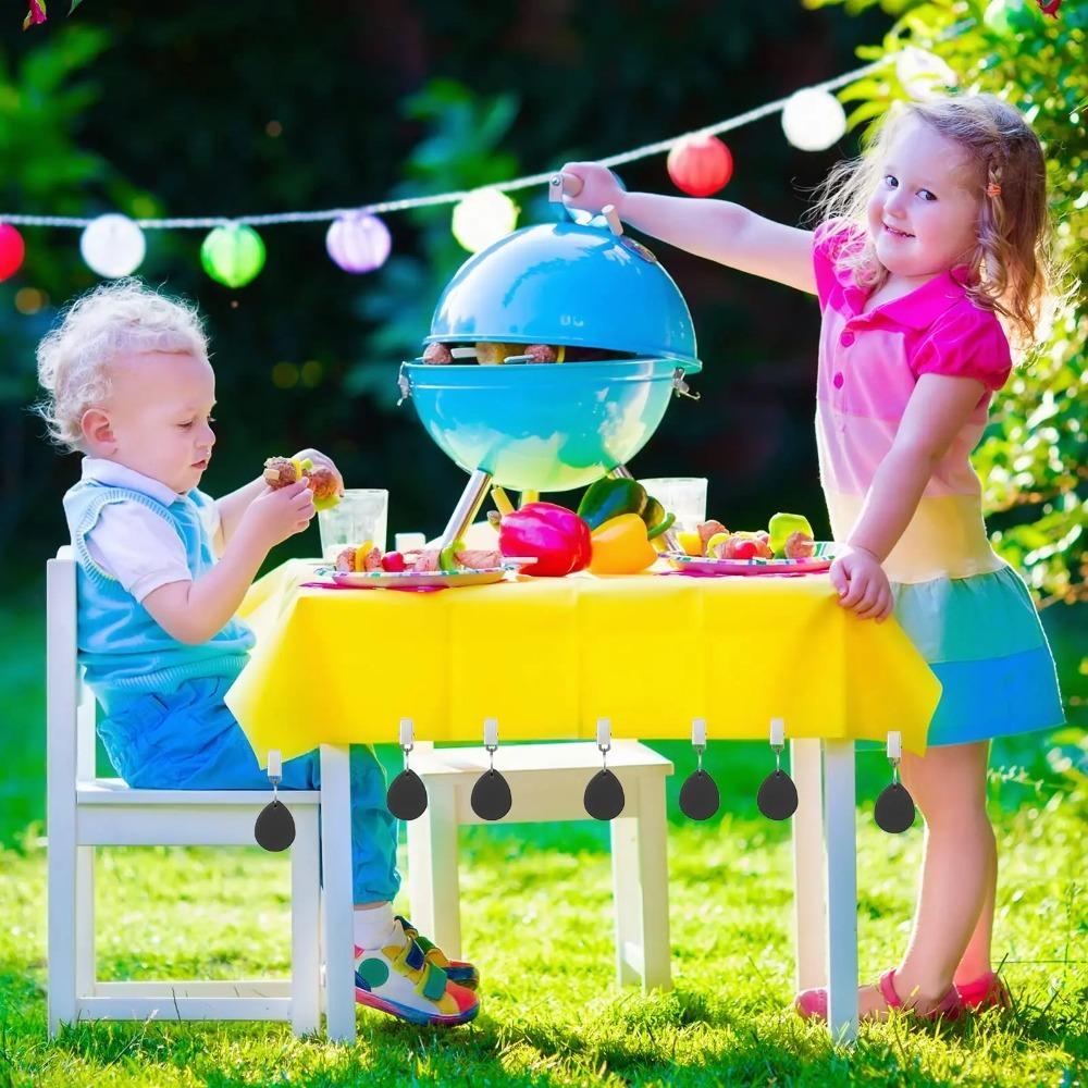 4PCS With Metal Clips Marble Teardrop Tablecloth Weights Windproof Table Cover Weight  Wedding