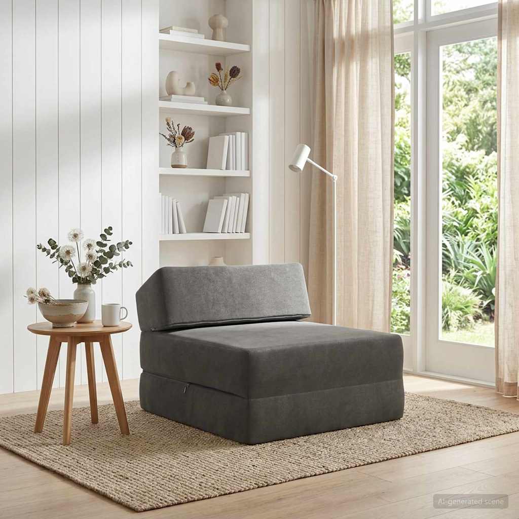 Klappsofa Bett Dunkelgrau 60 x 70 x 41 cm Stoff