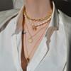 17KM Gothtic Gold Multilayer Snake Heart Necklace For Women Bohemian Animal Green Beads Chain Necklaces