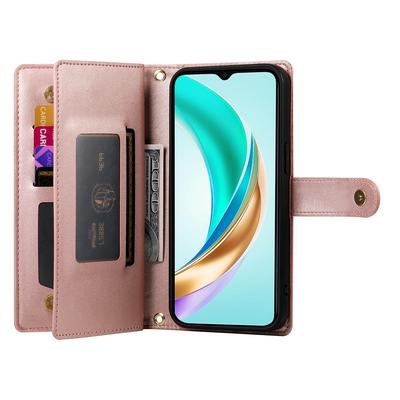 For Huawei Nova 14 Pro 5G Case Zipper Pocket Wallet Leather Phone Cover with Straps