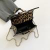 Leather PU Crossbody Bag with Short Handle  Mini Coin Purse  Hourglass Bag  Vintage Designer  Leopard Print  Luxurious Fashion