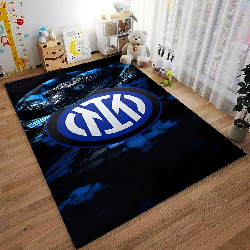 "Tappeto con Fantasia Serpente Blu con Logo Inter per Arredamento Casa Pavimentazione Stilosa" Adatto per l'uso come antiscivolo per soggiorno camera da letto divani