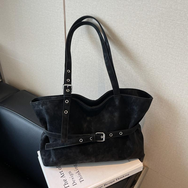 Trendy Fashion Simple Belt Buckle Retro Women's Underarm Bag Elegant Shoulder Bag Very Suitable for Daily Life, Shopping, and Women's Holiday Gifts