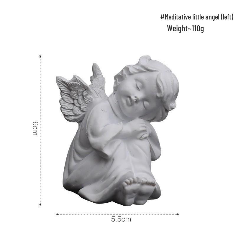 Nordic Angel Girl Sculpture - Resin Figurine for Living Room Décor