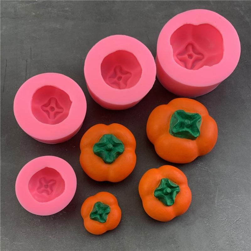 Paste Mould Fondant Cake Mold Silicone Press Baking Utensils Cake Decoration Colorful Mould for Creative Vivid Persimmon