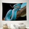 Blue Snake Animal Wildlife Wall Tapestry Machine Washable All Season Decor Art Print Nature Design HomenontoxicDurablematerials