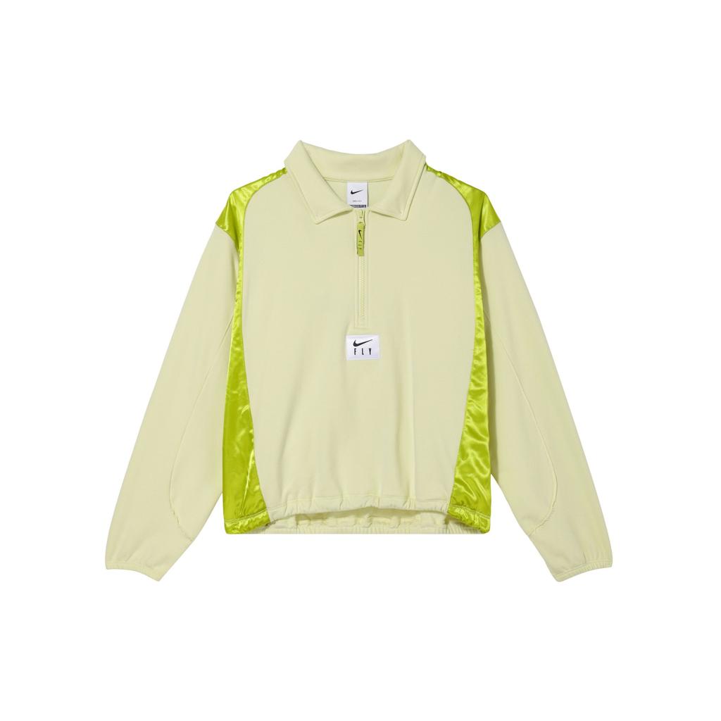 Nike Dri-Fit Swoosh American Brand Logo Quick-Dry Comfortable Casual Color-Blocked Half-Zip Sweatshirt Women sweatshirt Vibrant-Orange Teal FQ6026-751