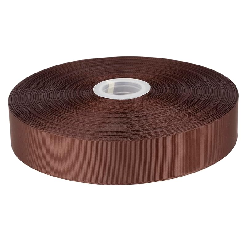 

[Tekdeere]Width 38mm solid brown grosgrain ribbon, perfect for gift wrapping, sewing, hair accessories, wedding decorations - 91m/roll